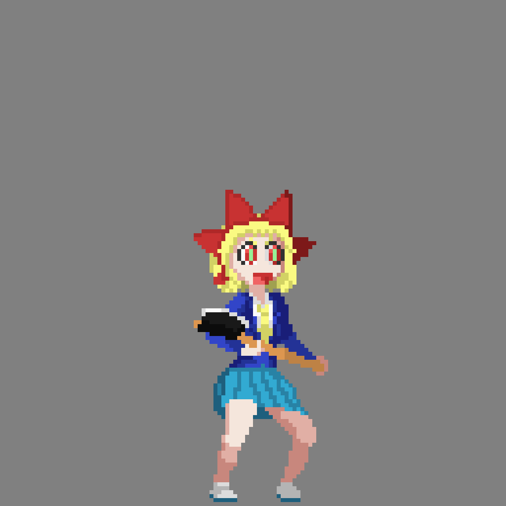 禁断マン きょーだんからマリーが戦士のポーズしてるやつです 頭らへんが雑かもしれない いや雑だ ドット絵 Pixelart