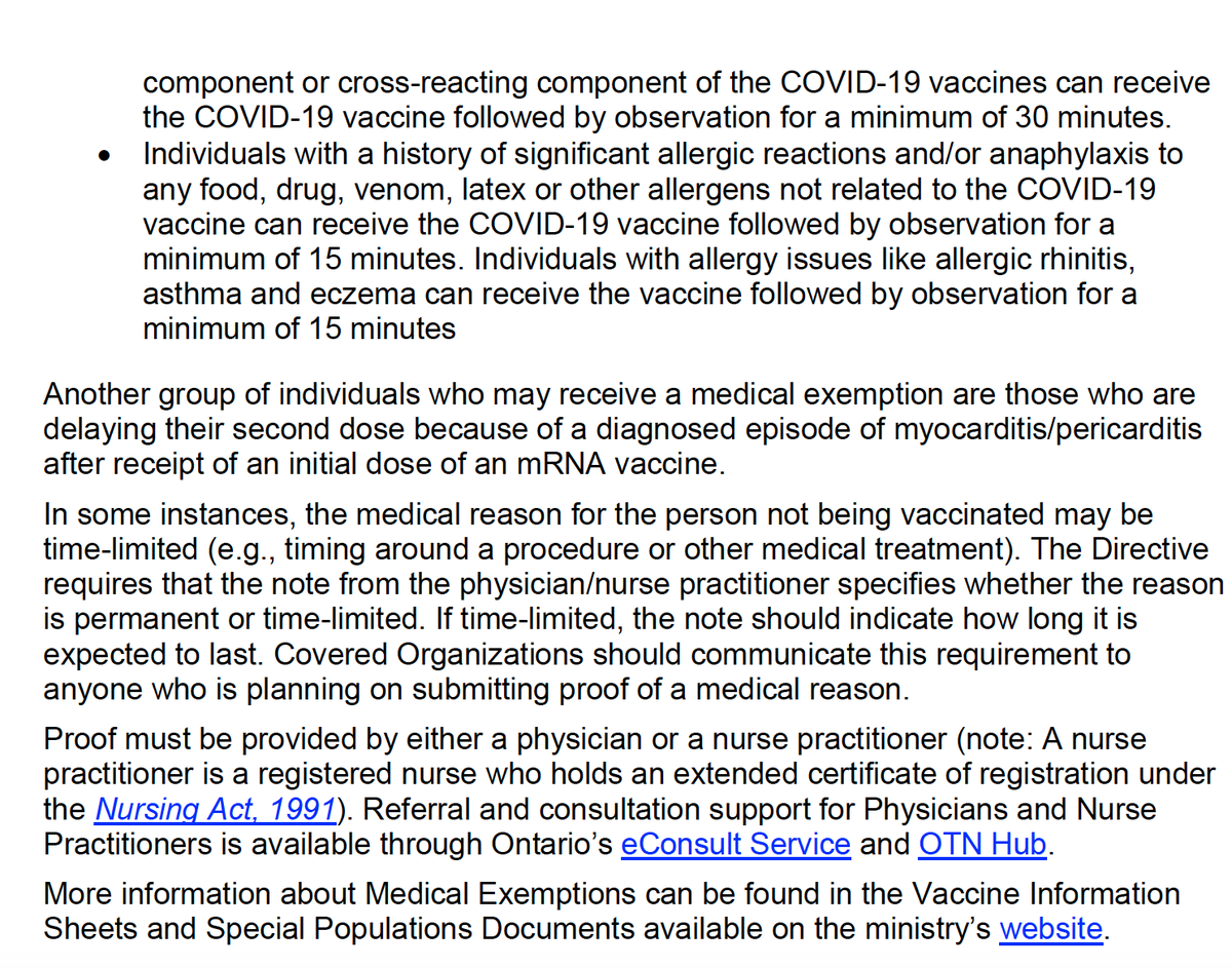 tara_kiran's tweet photo. What are the medical exemptions to #COVID vaccination?

In short:
-anaphylaxis or serious allergic rxn to COVID vaccine or its components AND review by allergist
-myocarditis/pericarditis with 1st dose

Some helpful guidance for providers on pg 5-6 here:
https://t.co/hQnYuV4Qw6 https://t.co/zrkLHfi3Sd