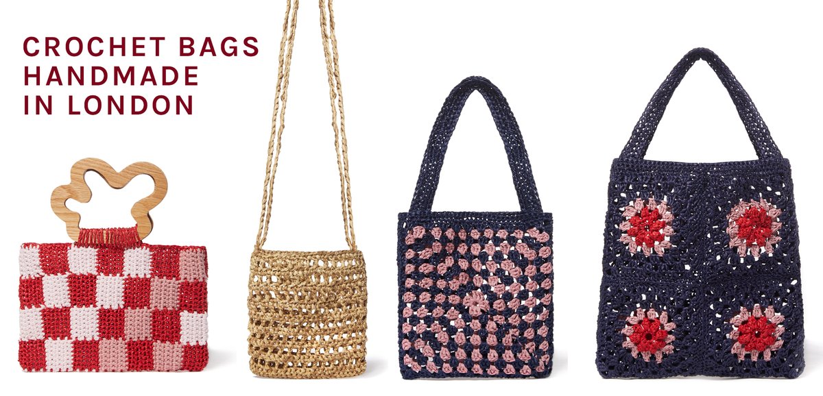 So excited to be launching our new Crochet bags 🧶 
Designed and handmade in East London using Raffia yarn (100% paper and biodegradable). Available now via sabinna.com 💥