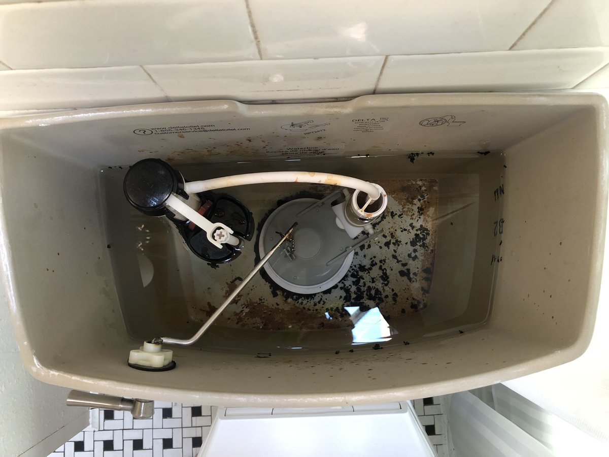 dahlart's tweet photo. @deltafaucet  There certainly must be a "better way to experience water" than this Delta toilet I purchased that included self-destructing rubber seals https://t.co/DY4wALpIO1