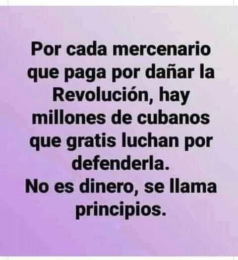 @AngelCubaXCuba @raudel_leon @OchoaSanson @AleLRoss198 @ElbaBallate @roberto692000 @MarinaRiveraQu1 @MarbeniaS @soraya36011702 @AliRubioGlez @Necio20201 @JohannaElisa_RA @AshlyRRivero19 La respuesta es:
#PatriaOMuerteVenceremos