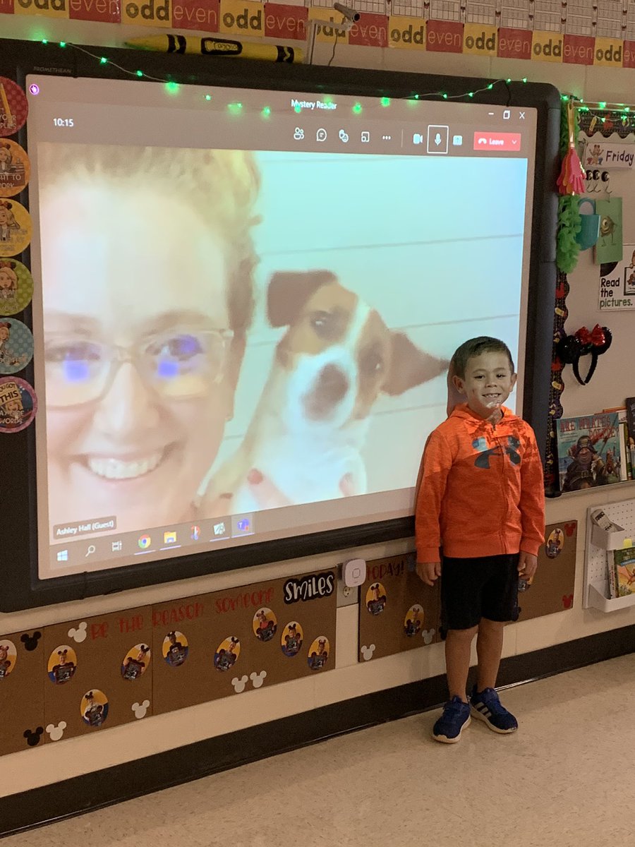 Our first virtual mystery reader of the year! Even though we can’t have visitors in the building right now, we love our parent volunteers!!! @IndianKnollES #MicrosoftTeams #ikeskindnesscounts