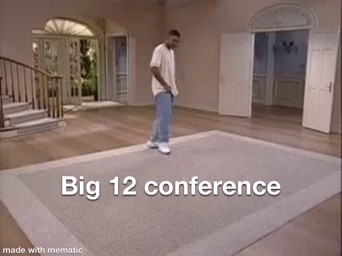 wolvermemes's tweet photo. Big 12 right now! #Big12 #bigten #b1g #ACC #pac10 https://t.co/hp9yPmVeAL