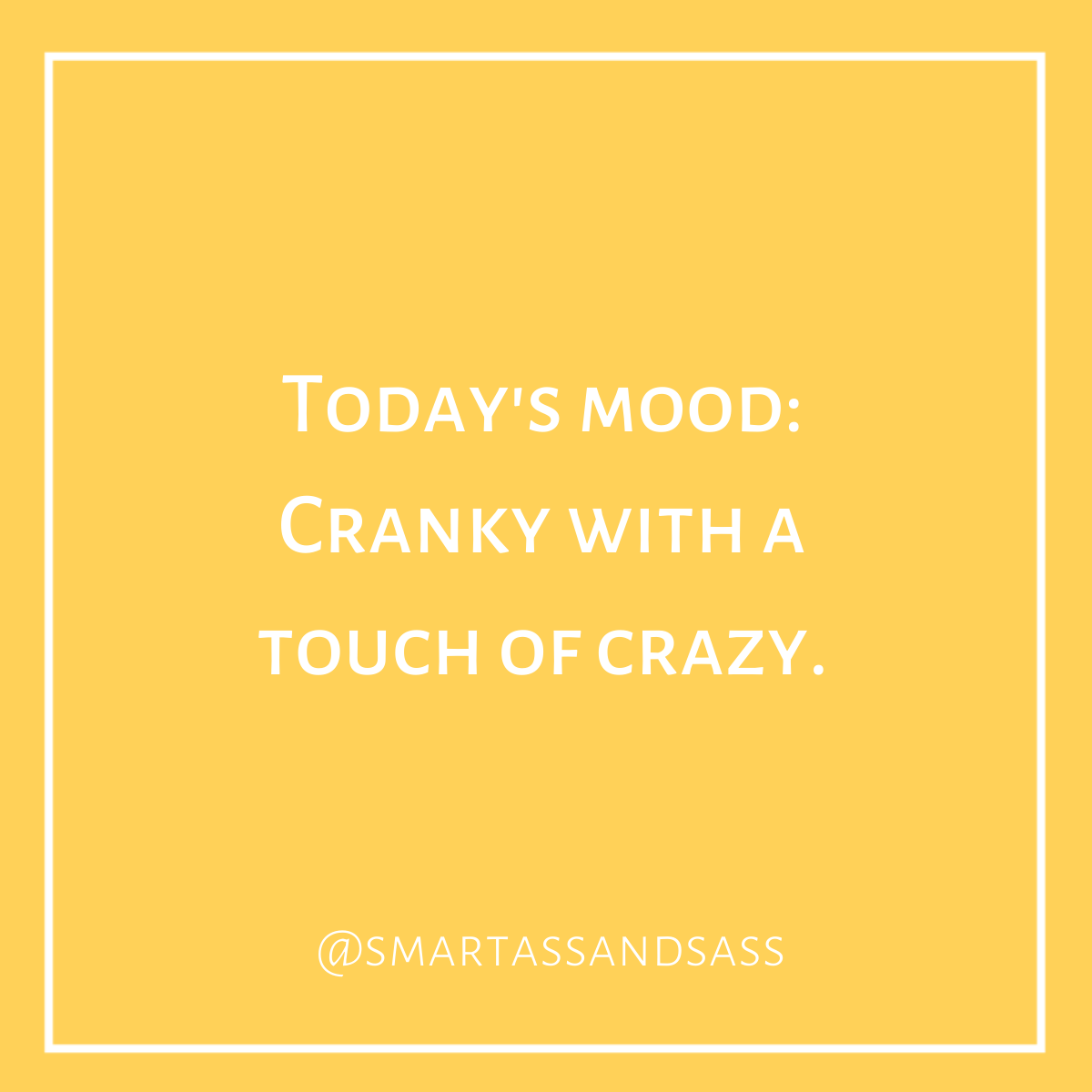 SmartassAndSass's tweet photo. FRIDAY MOOD. 🤨🤪
✨ https://t.co/a44khlAvPg
·
·
·
·
#relatable #quote #dailyquote #instaquote #funny #humor #followus #smallbusiness #smartassandsass #cranky #touchofcrazy #sos #hilarious #instadaily #subscriptionbox #subbox https://t.co/GwRpHDWwFY