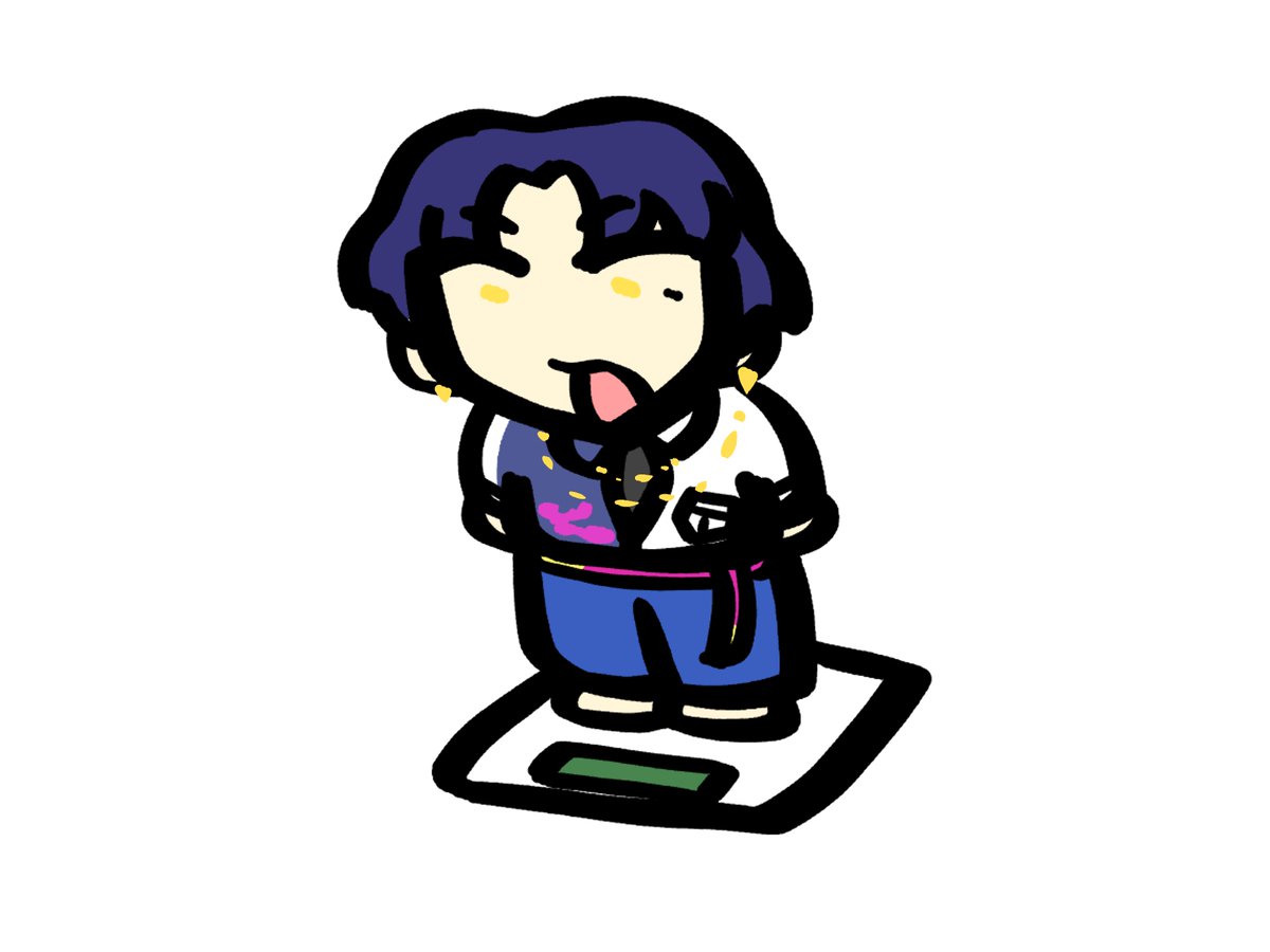 体重計に乗るひびのゆううつさんのイラストです 日々の憂鬱art ちゃぷりーぬのイラスト