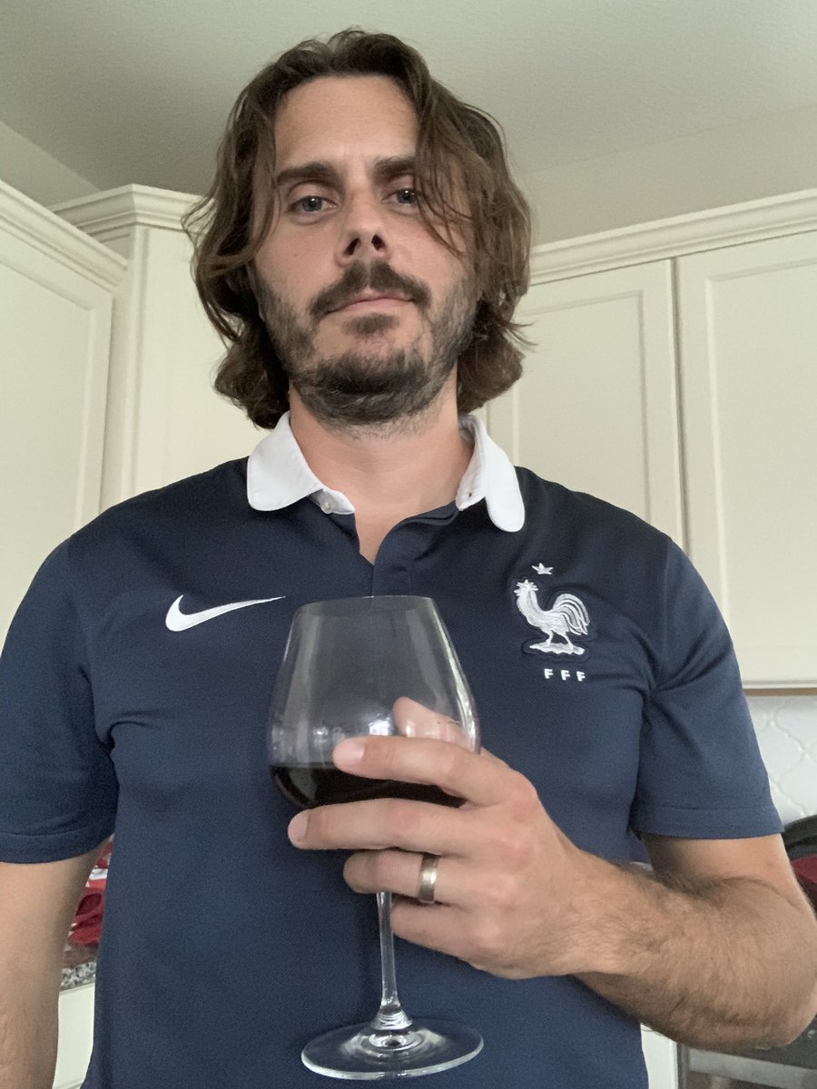 nicksindt's tweet photo. When in Paris, do as the Parisians do - drink wine and wear a class kit. France 2014 WC home shirt for #FittedFridays on thursdays. @FittedGoals
#KitsAtHome #HomeShirts
@homeshirts1 @WFHomeKit @ShirtsIsolation https://t.co/iCNlydiHzK