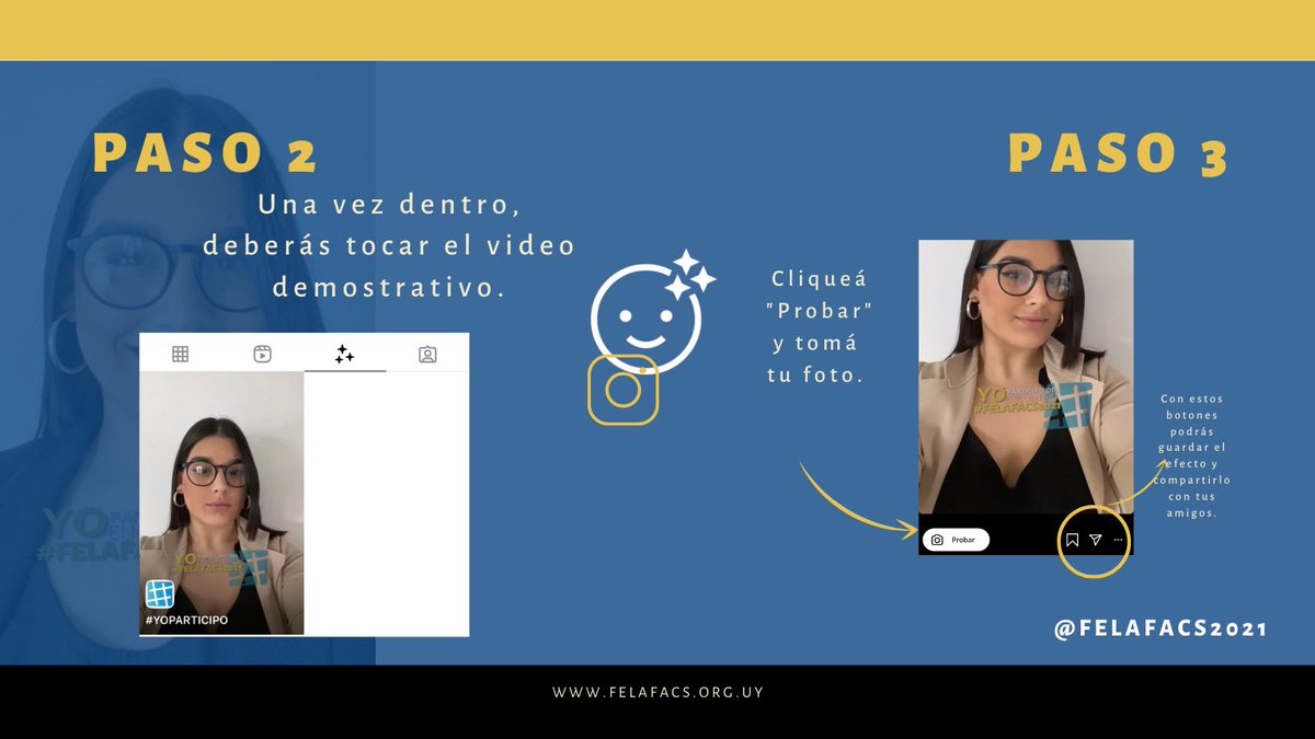 felafacs_2021's tweet photo. ¿YA VISTE NUESTRO FILTRO DE INSTAGRAM?🤳 

¡Te invitamos a usarlo! 

En este post te explicamos el paso paso que tenés que hacer para encontrarlo.

📸Tomá tu foto y etiquetános . Sé parte de la comunidad de Felafacs 2021. https://t.co/OSxk6jGFEm