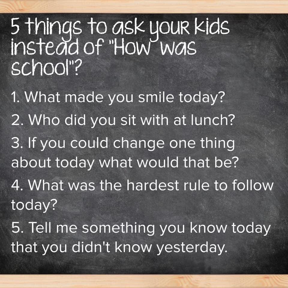 Students are back in school encountering new interactions and experiences throughout the day. Taking time to talk with your child and learn about their day is so important. Here are a few simple questions to help you dig deeper and enrich the conversation! 👂👂  #listentolearn