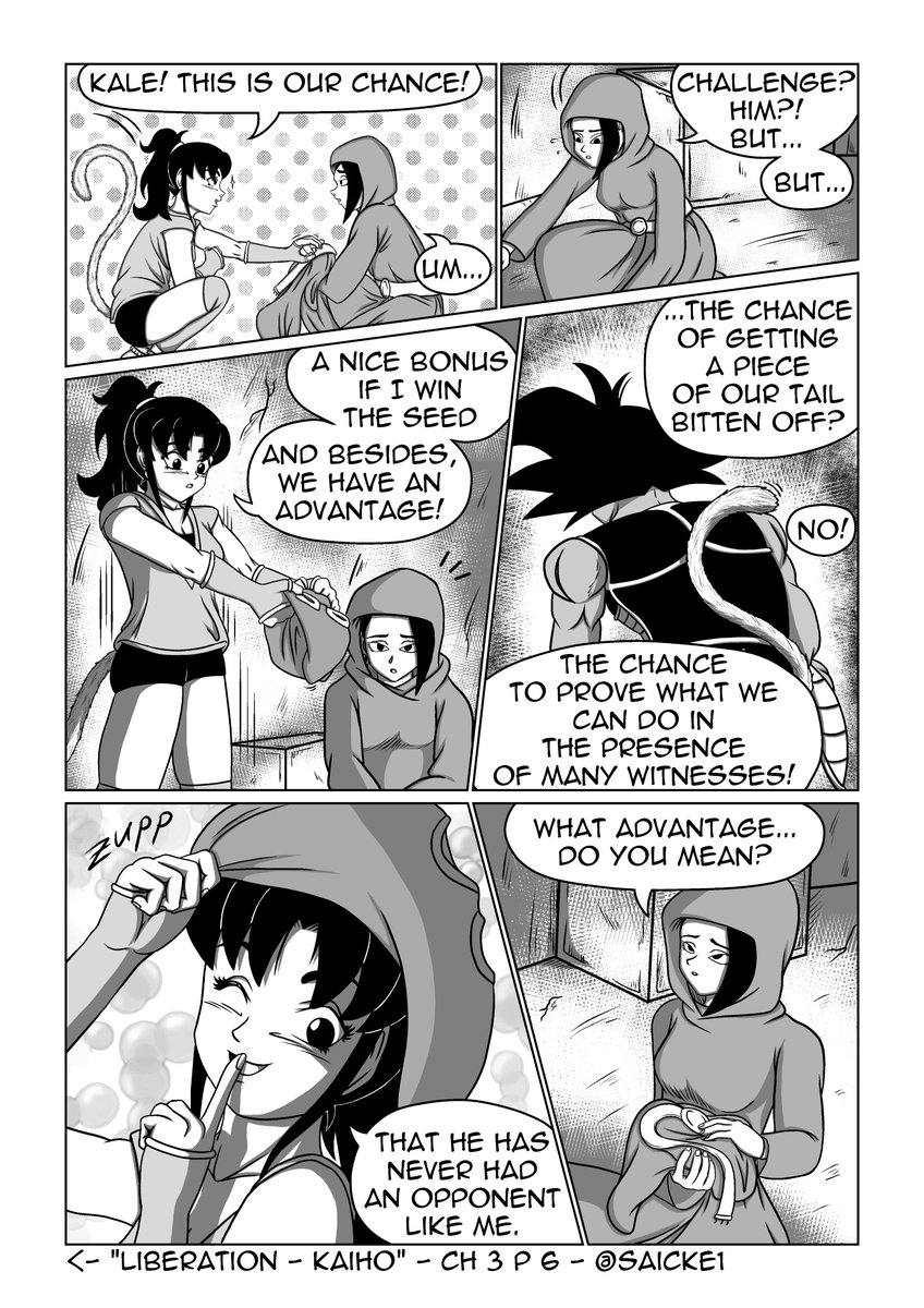 Chapter 3 - Page 6 of my doujinshi Liberation - Kaihō

"This is our chance!" :D
The whole fanmanga can be read here:
liberation-kaiho.carrd.co
deviantart.com/saicke/gallery…

#fanmanga #DBZ #DBS #dragonball #dragonballz #dragonballsuper #saiyan #kale #nasubi #doujinshi #kaiho #saicke