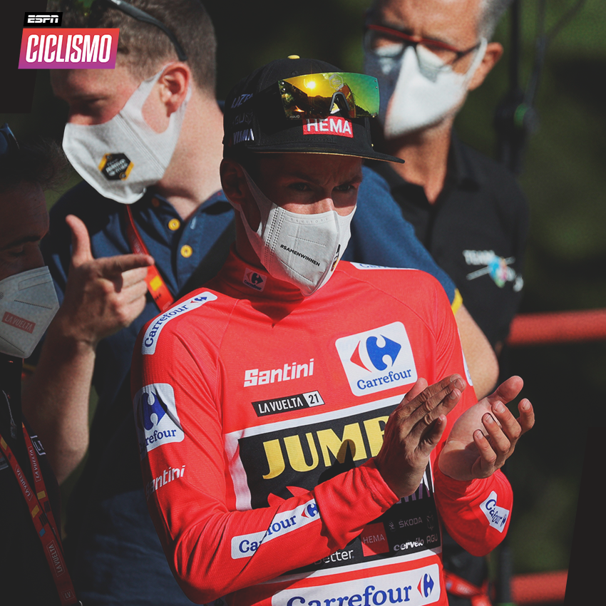 ESPNCiclismo's tweet photo. #ESPNCiclismo Otro día vestido de líder: Primoz #Roglic finalizó decimosexto en la etapa 7 de #LAVUELTAxESPN a 3 minutos de Michael #Storer y sostuvo el liderato en la general. El esloveno le saca 8 segundos a Felix #Grobschartner que subió 13 posiciones. 🔴🔝 https://t.co/gqUWRzxefE