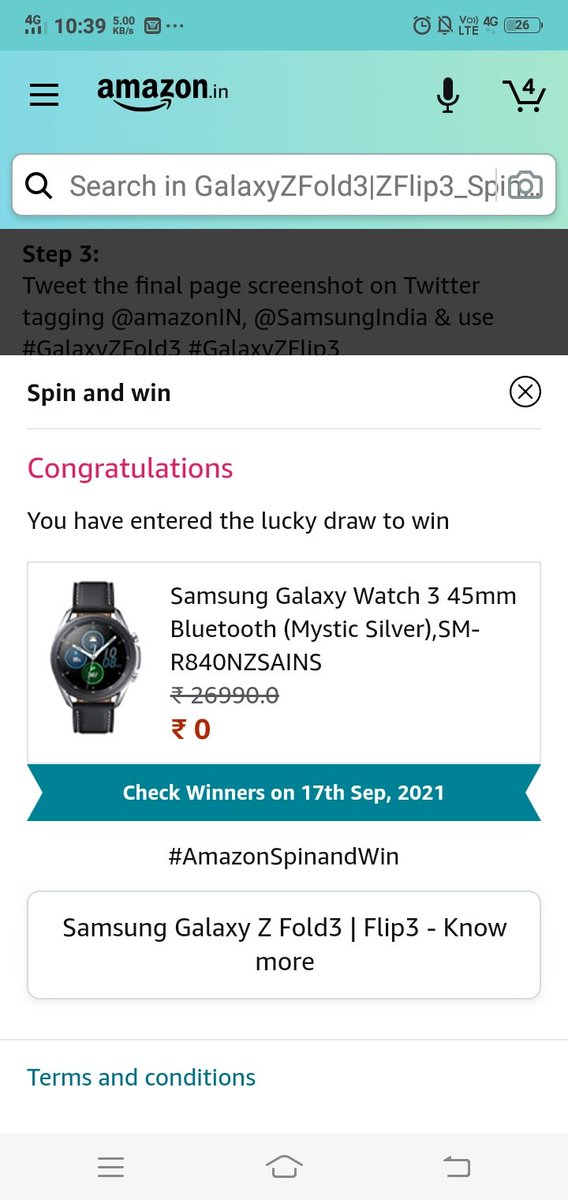the_inssa's tweet photo. Thanks for quiz @amazonIN  #GalaxyZFold3 
#GalaxyZFlip3 #AmazonMobileInsider https://t.co/dt8Du5aVlb