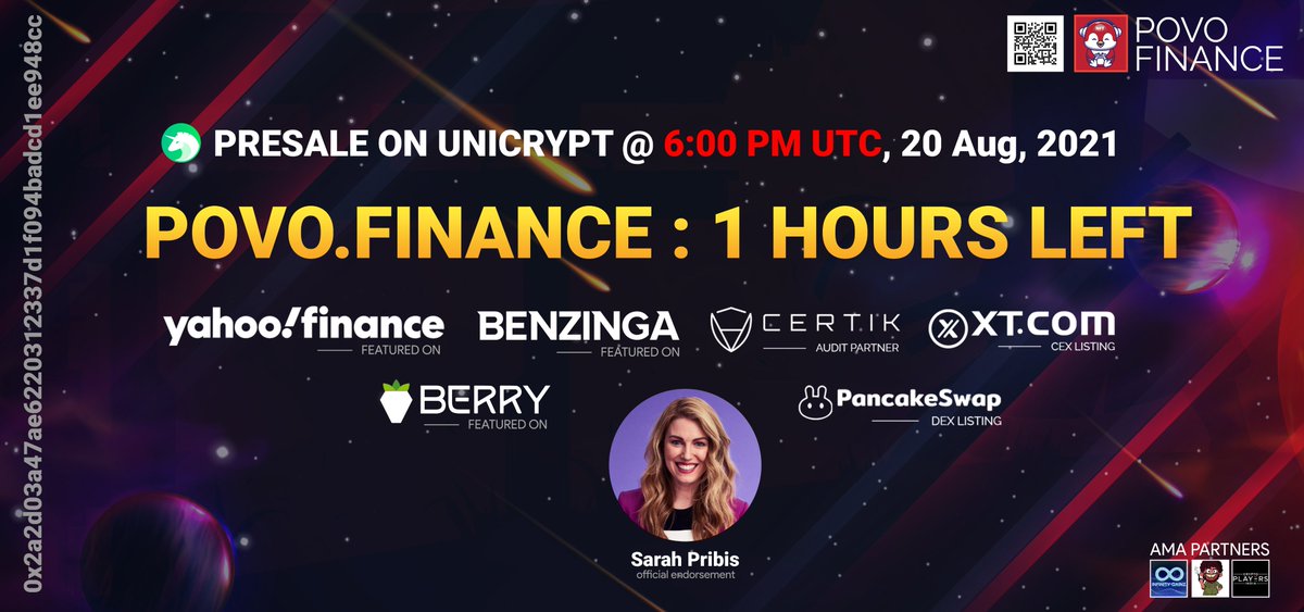 $Povo Presale on Unicrypt 1 Hour Left

Liquidity Locked for 266 Years

Tokens locked on UniCrypt

Join Presale on UniCryp
app.unicrypt.network/amm/pancake-v2…

$Povo #PovoFin #PovoGames #NFTs #Presale