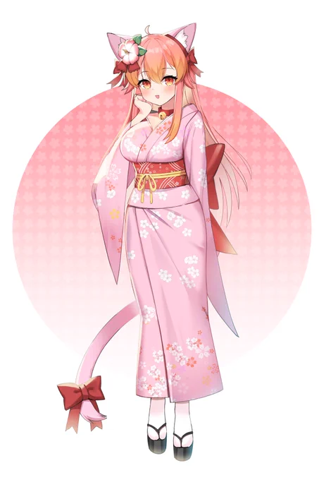 私のオリジナルキャラクター、 コリンを描きました。
猫神に体を人間型とケモノ型2つに変身できます
リボンが だいすき。 