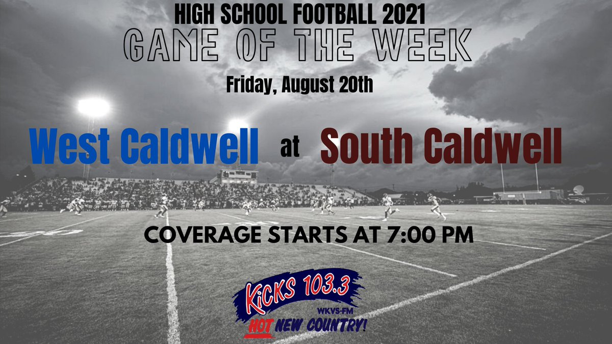 It's Game Day!  

Join David and Jeff tonight as they cover West Caldwell at South Caldwell.  You can tune in on your radio on Kicks 103.3 or stream us LIVE at gofoothills.com!  Coverage starts at 7pm, kick off at 7:30!

Who's ready for some Football??
