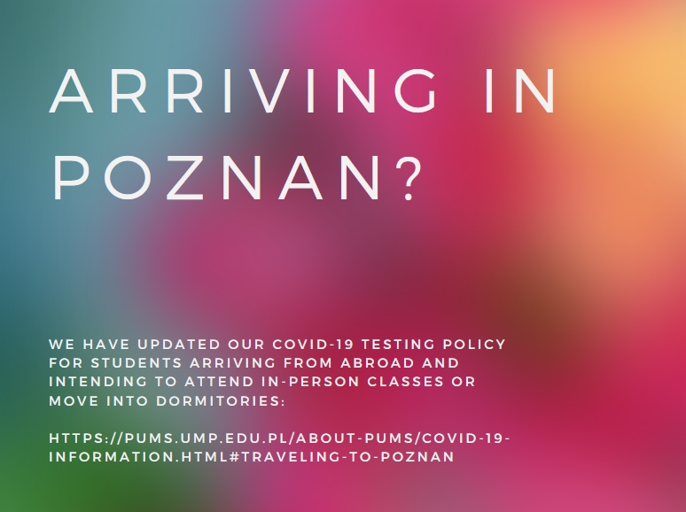 PUMS_tweets's tweet photo. #announcement #currentstudents #COVID19

We have updated our SARS-CoV-2 testing policy for students arriving from abroad and intending to attend in-person classes or move into dormitories:
https://t.co/2evDNVIA7C https://t.co/XbG5g09kCd