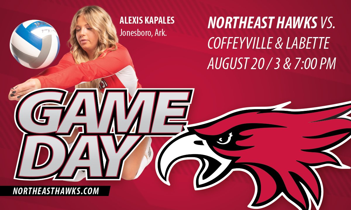 NortheastHawks's tweet photo. ‼️IT'S GO TIME‼️

Northeast vs. Coffeyville @ 3 PM
Northeast vs. Labette @ 7 PM
📍: Beatrice, Neb.
#GoHawks https://t.co/vP6IWNexKv