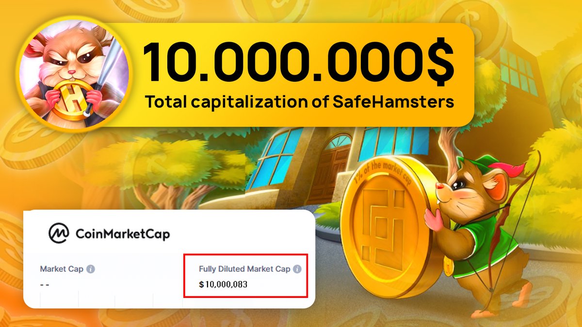 SAFEHAMSTERS's tweet photo. #SafeHamster has joined the ranks of the mighty as we push beyond a 10 million dollar market cap!!!🏆 Investors everywhere are flooding in, #NFT releases are upon us and APR pools continue to grow!!! What a day to be a hamster!!!🐹

#YieldFarming #BSC #DeFi #GameFi #Binance #BNB https://t.co/bFDRVoUwU2