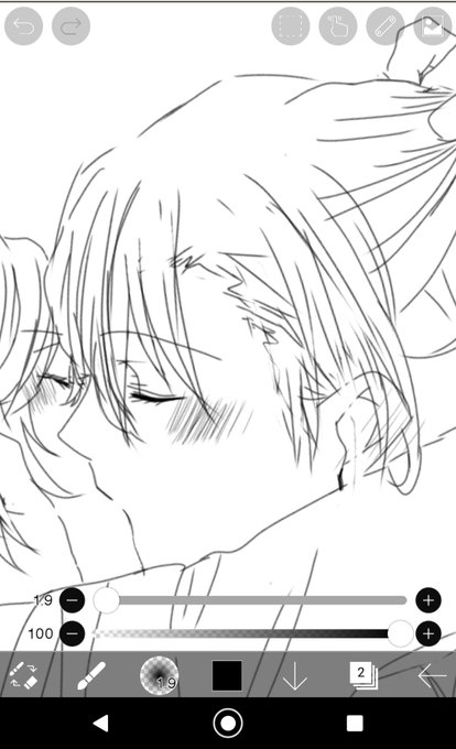 指で描いたから雑いけど、横顔好きマンを貫く～ 
