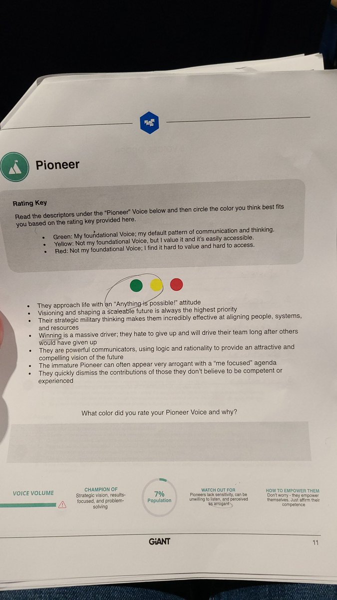 PD on finding our voice. Over here chilling in the 7% -- Pioneer. Own it. Grow from it. Love my CLT and that our voices compliment each other! #bamyr5 #inittowinit #selfawareness