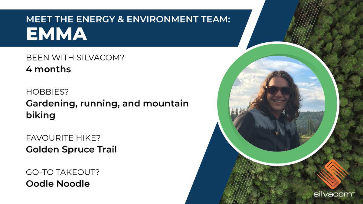 "Hi, I'm Emma! Forest Resource Analyst on Silvacom's Energy &amp; Environment team. I love my role because I enjoy working on many different projects focused on the environment and improving forestry practices."

Learn more about our #Environment services at hubs.la/H0Vfcty0