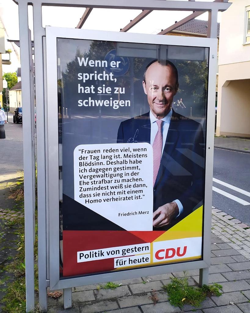 adbusting's tweet photo. Wer hat denn da die #CDU gebasht? 😇 jetzt in #Köln, #Bonn und X #adbusting #klimakrise #laschet #cdunrw #merz #spahn #corona https://t.co/qh4MEHuTuU