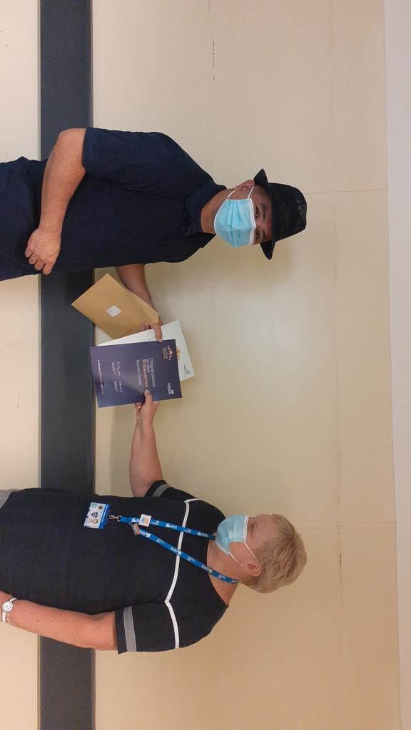 Raymond Cantalejo Kitchen Porter receiving his 10 years long service award many thanks to Raymond for his hard work over the pass 10 years   👍 <a href="/AngelaHircock/">Angela Hircock</a> <a href="/nicholajhunter/">Nichola Hunter 💙</a> <a href="/HotelServices6/">Team QEH Hotel Services</a> @CShawQEH