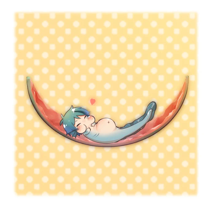 #ツイステファンアート 
🐬🦈×🍉 