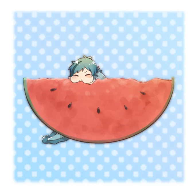 #ツイステファンアート 
🐬🦈×🍉 