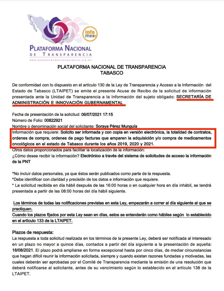 PerezSoraya's tweet photo. 🚨Solicité por #transparencia al @Gobierno_Tab información sobre la compra de medicamentos oncológicos y la respuesta es que de 2019 a 2021 ¡NO HUBO!
¿Qué está pasando en la tierra del Presidente? Los pacientes con #cáncer tienen que ser prioridad.
Abro hilo👇🏻🧵 https://t.co/xuIcGQyzX7