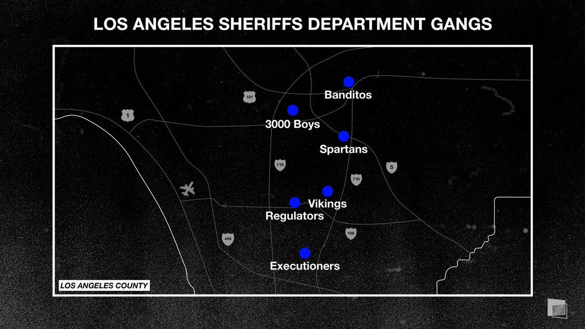 lmstwsp's tweet photo. #LASDgangs have emerged in Black &amp; Latinx areas, adopting white supremacist ideologies &amp; imagery.

In 1990, the Federal Court described the Lynwood "Vikings" as “a neo-Nazi, white supremacist gang.” 

The "Executioners" tattoo/symbol is a skull w/ a Nazi helmet #GoogleLASDgangs https://t.co/CmThRtMSTR