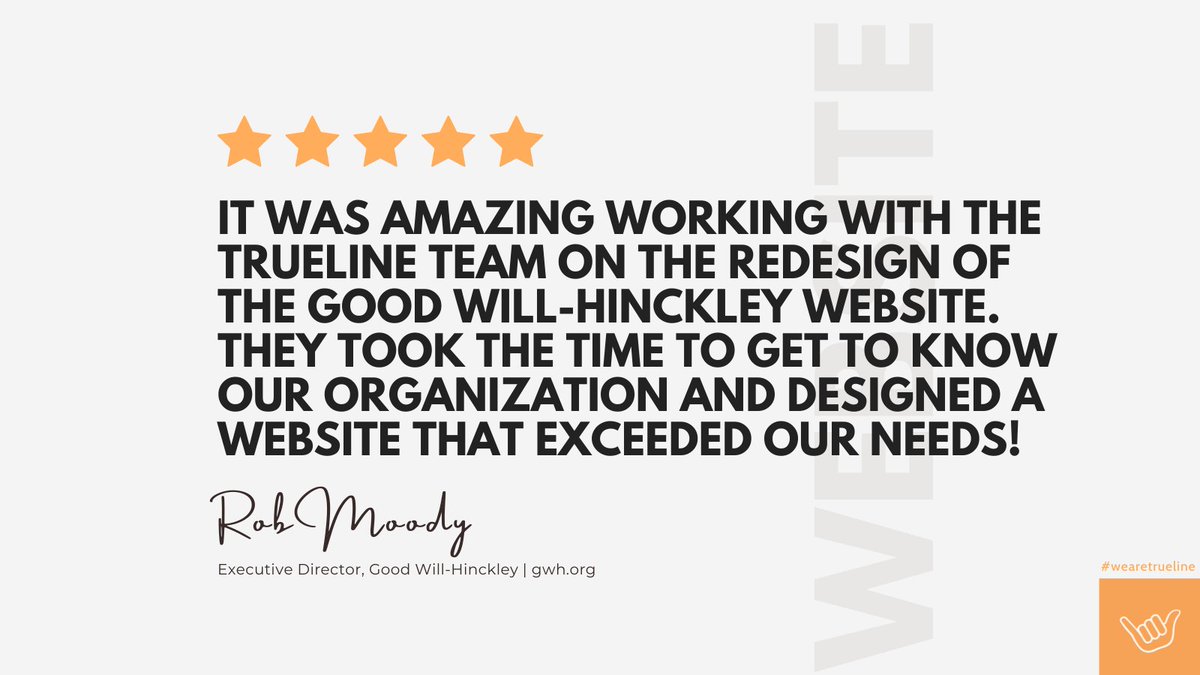 WeareTrueline's tweet photo. From a new brand identity to a new website +everything in between, we've worked with @GWHMaine to enhance their marketing efforts and expand their community reach. Here's what Rob Moody, Executive Director at GWH has to say about our partnership! #WEPA! 🤙#wearetrueline https://t.co/iOLoMRKK2v