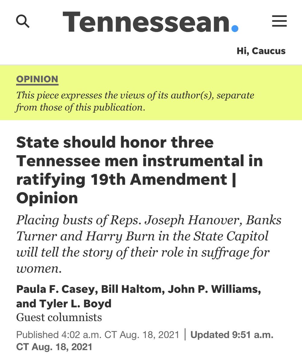 Nothing but respect for the role these men played, but kind of a white hot take here when there are zero women honored in the Capitol.