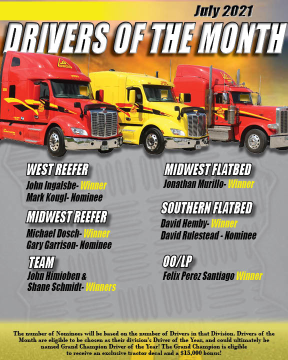 DeckerTruckLine's tweet photo. Congratulations to our July 2021 Drivers of the Month! π
Thank you ALL for your hard work and dedication to safety.
#driventobethebest #deckertruckline #drivedecker #driversofthemonth https://t.co/1xWy8tr8cc