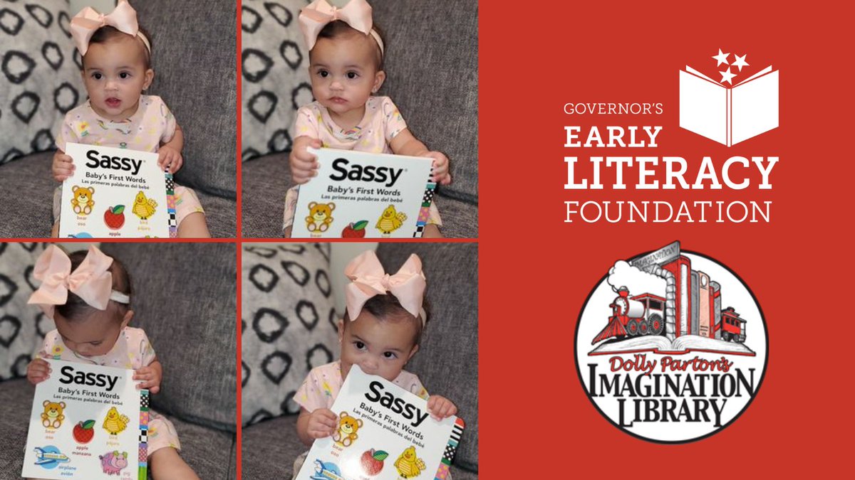 GovLiteracyTN's tweet photo. We love this pic of 9 month old Joshlynn enjoying her @dollyslibrary book! 💙📚 #earlyliteracyTN #buildinglifelonglearners https://t.co/3WN3EWYtsh