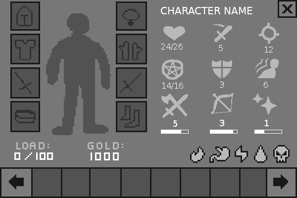 #dungeoncrawler #conceptart #conceptdesign #gamedesign #roleplaying #rpg #charactersheet #gamedev #IndieGameDev #indiegames