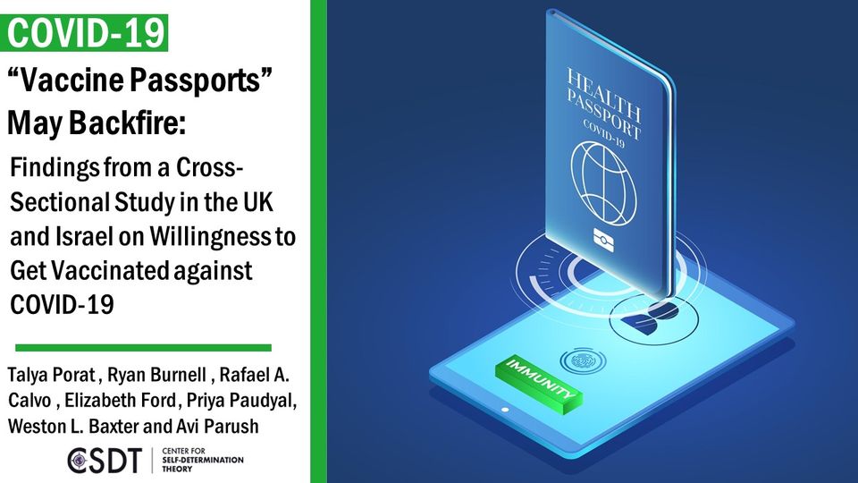 Why people decide (and not decide) to get the vaccine?
Really interesting #SelfDeterminationTheory paper examining this question and how control measures like vaccine passports affect psychological needs &amp; willingness to get vaccinated. mdpi.com/2076-393X/9/8/…
#FridayFeature