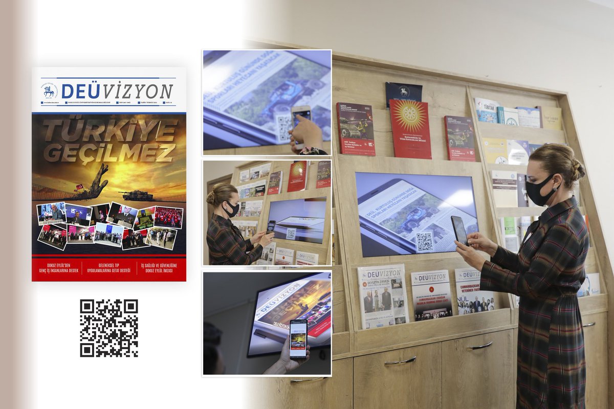 Yayın hayatını dijital baskı💻olarak sürdürecek #universitemDEU'nun resmi yayını DEÜ Vizyon'u okumak için 'karekod' uygulaması hayata geçirildi. Dijital panolarda yer alan barkod okutularak📱cep telefonu üzerinden rahatlıkla dergimize ulaşılabilir. 
✅ deuvizyon.deu.edu.tr