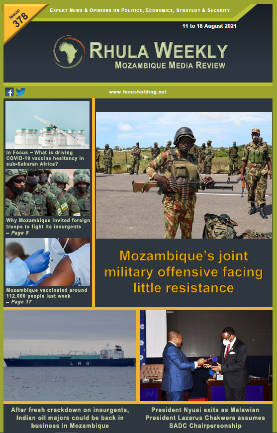 RhulaIS's tweet photo. The Rhula Weekly #Mozambique Media review is out
- Limited insurgent led attacks as counterinsurgency enters next phase in #CaboDelgado
- Counterinsurgency momentum sparks hope for some IDPs
- #RenamoJunta silent, for now, as #Momade highlights concerns over DDR https://t.co/hfaWMeeC5V