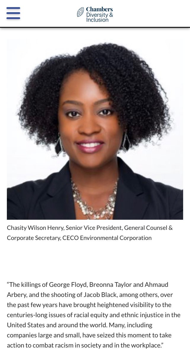 IN THE NEWs! Congratulations to NEW member Chasity Henry on her recent feature in the Chambers 2021 D &amp; I report. In it, she highlights how NEW is driving D &amp; I in the profession. 
linkedin.com/posts/chambers…

 #empower #impact #influence