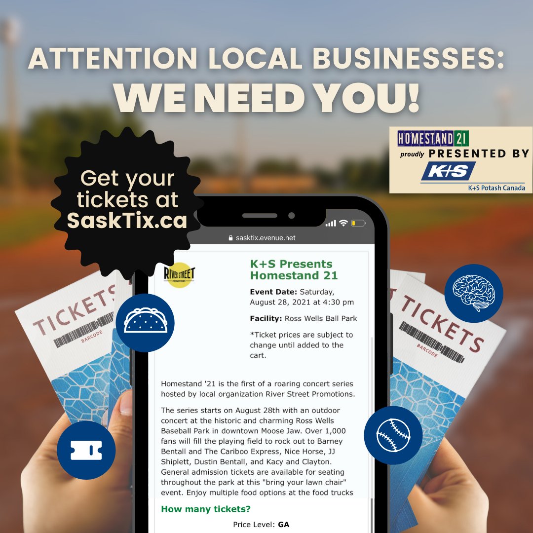 RiverStPromos's tweet image. Business owners throughout the region are buying tickets for their staff to attend. Show your staff your appreciation and show your community some support! 

Tickets can be purchased at bit.ly/3kaU0DE 

Hurry, the concert is this Saturday!