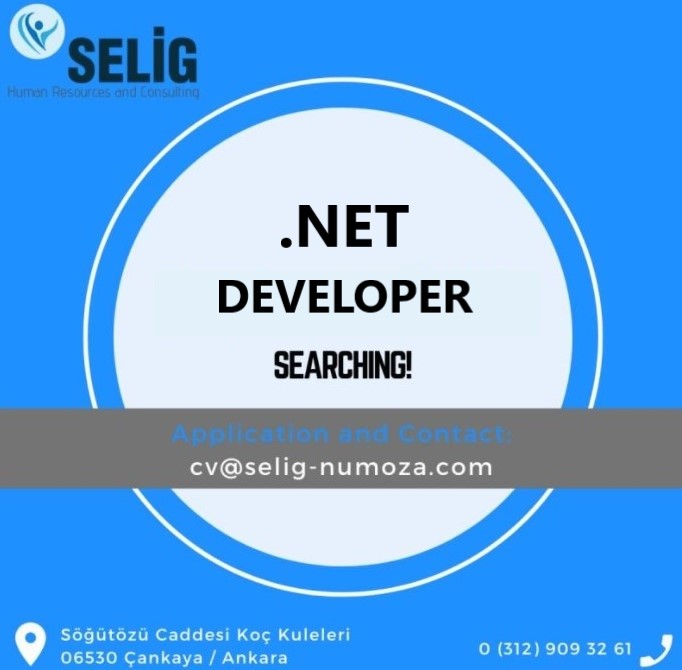 Danışmanlık hizmeti sunmakta olduğumuz kurumsal bir yapıda, VIP Yazılım firmasında, .Net Developer ihtiyacı bulunmaktadır.
Özgeçmişlerinizi cv@selig-numoza.com adresine iletebilirsiniz.

#net #netdevelopers #hiring #jobs #developers #developer #computerscience #yazılım #software