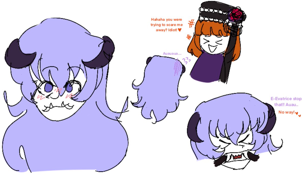 pyespie's tweet photo. #HiguWeek2021 Day 5 - Oni/Demons!
The ship no one asked for but PEMDASverse manifested anyways + some lil doodles https://t.co/8gv6qFVFYd