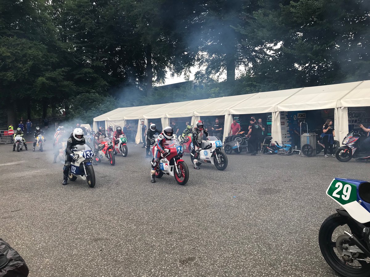 tmducatiuk's tweet photo. @CadwellPark top paddock full of classic 2-strokes @OfficialBSB  this weekend. Surely worth the trip along with a full Bsb race weekend! ps. #forzaducati https://t.co/RcPsyG7KAC