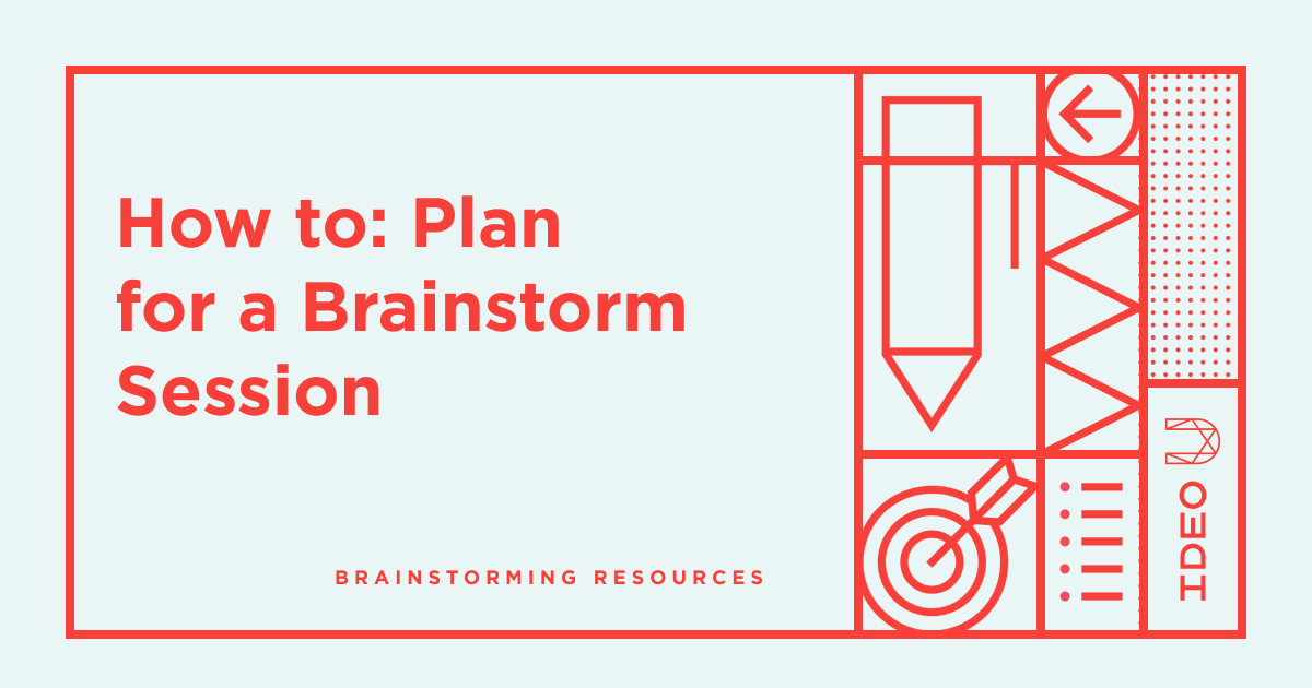 IDEOU's tweet photo. When leading a brainstorming session, a bit of planning can turbocharge your team. Start with getting everyone in a generative, creative mindset by sharing inspiration and analogous research, and grounding your team with a framing question. https://t.co/cOa40hVSOS https://t.co/lVxKe6gyz5