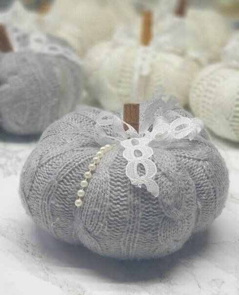 vickipoem's tweet photo. Excited to share the latest addition to my #etsy shop: Grey cable knit &amp;quot;sweater weather&amp;quot; fabric pumpkin. Halloween autumn decor https://t.co/xeyfUoMmbg https://t.co/vUEXTqZsED