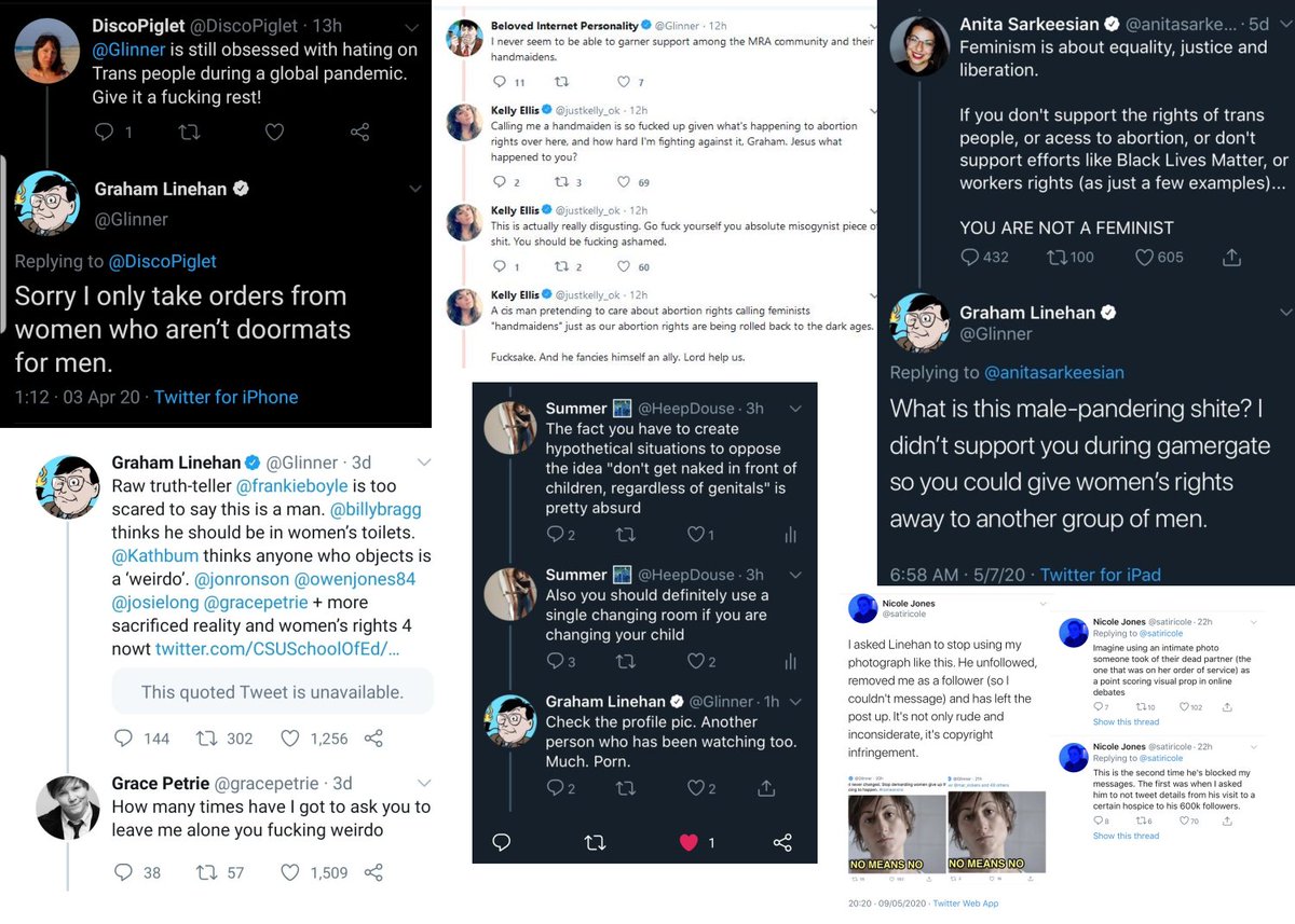 I see #IStandWithGlinner is doing the rounds again. Behold Graham Linehan, the champion of women everywhere!

He's a fucking asshole.