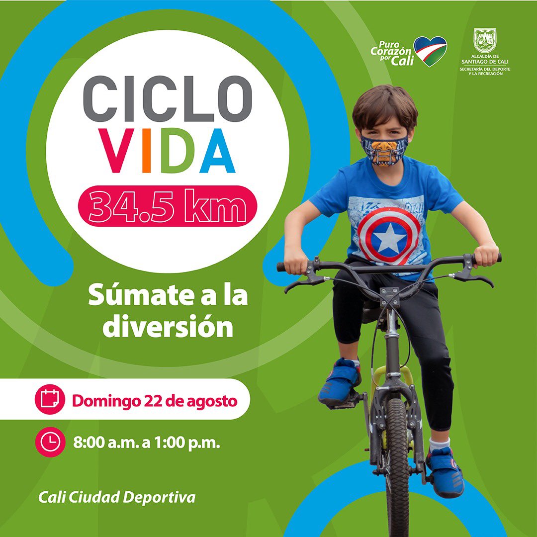 SecDeporteCali's tweet photo. 💙❤️💚 A RODAR SE DIJO 🚴🏻🚴🏻‍♂️. 34.5 kilómetros de Diversión 🙌🏻🤸🏻 Súmate y participa este Domingo ☀️ en la #Ciclovida de 8:00 a 1:00 pm
#caliciudaddeportiva #tequeremoscali  @CarlosDiagoA @AlcaldiaDeCali https://t.co/ezwp92zmh3