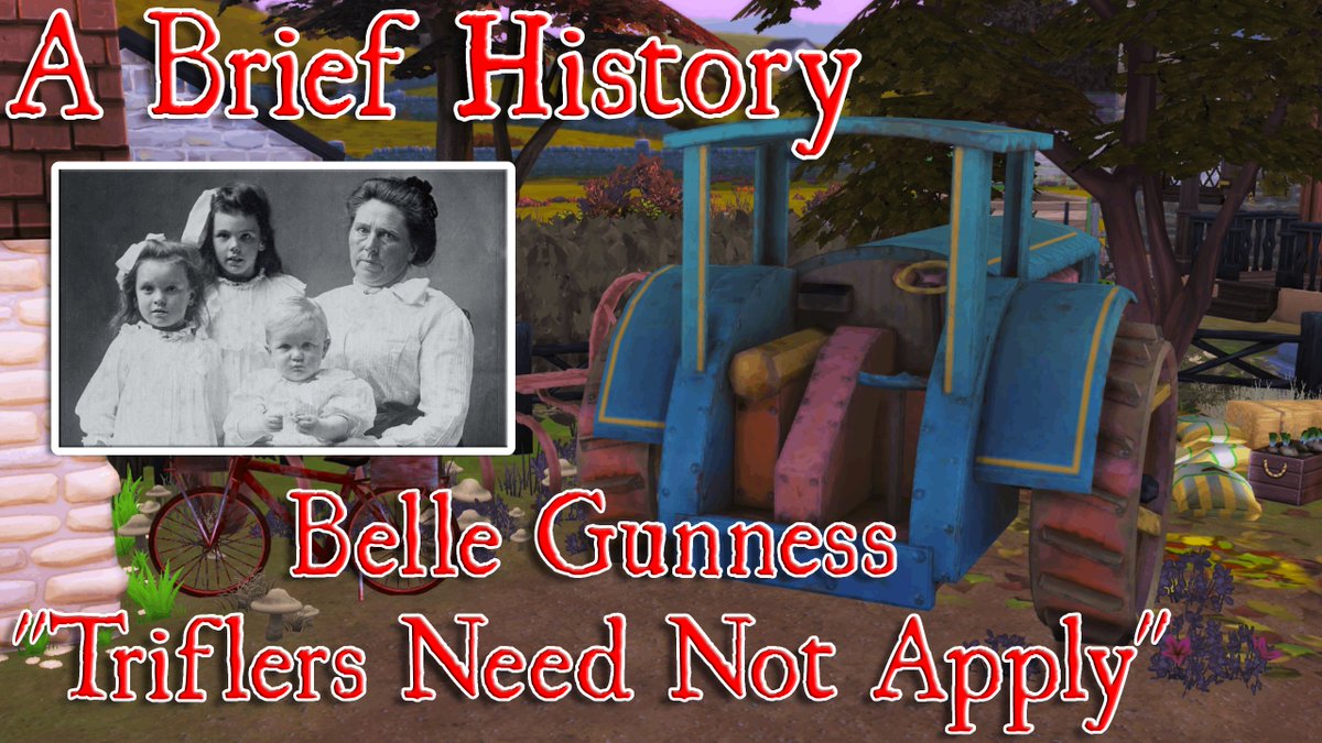 Today, we explore the story of a real life Black Widow. Who lured wealthy men to her farm, only to steal their riches and murder them in cold blood. This is a brief history of Belle Gunness. #thesims4 

youtu.be/emIWk9_CQCE