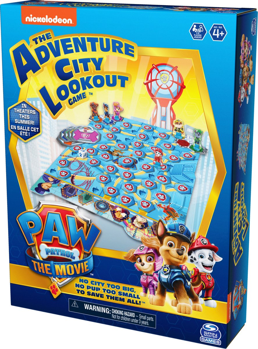 Spin Master Games på Twitter: "Based on @PAWPatrolMovie you now play the Adventure City Lookout Board Game! Save Adventure City by completing your pup's mission & rescuing the lonely pups