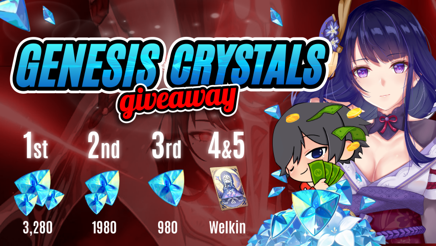 Need Help Pulling Baal?  Just Want Money?
Doing a Genesis Crystal Giveaway (Ends Sept 1st)
Rules -> Like/Follow &amp; Retweet (Choosing 5 Winners)
Bonus -> If you win, your comment is being read on stream keep it PG13

Good Luck! ♥
#ENVtuber #GenshinImpact #TwitchStreamers
